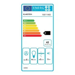 UW60SF Dunstabzugshaube Edelstahl 60 Cm 205 M³/h Unterbau Abluft LED 7 UW60SF Dunstabzugshaube Edelstahl 60 Cm 205 M³/h Unterbau Abluft LED -Klarstein Verkaufs 10011483 energy label