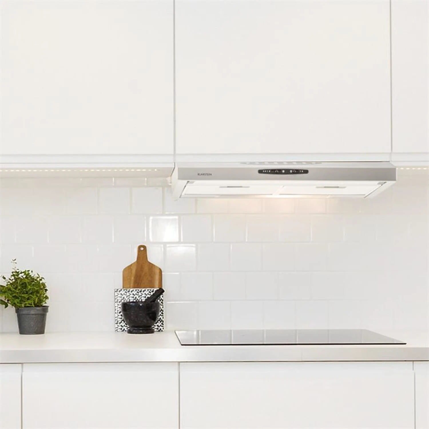 UW60SF Dunstabzugshaube Edelstahl 60 cm 205 m³/h Unterbau Abluft LED UW60SF Dunstabzugshaube Edelstahl 60 Cm 205 M³/h Unterbau Abluft LED -Klarstein Verkaufs 10011483 yy 0004 ambient Klarstein UW60SF Dunstabzugshaube Glas V reedit