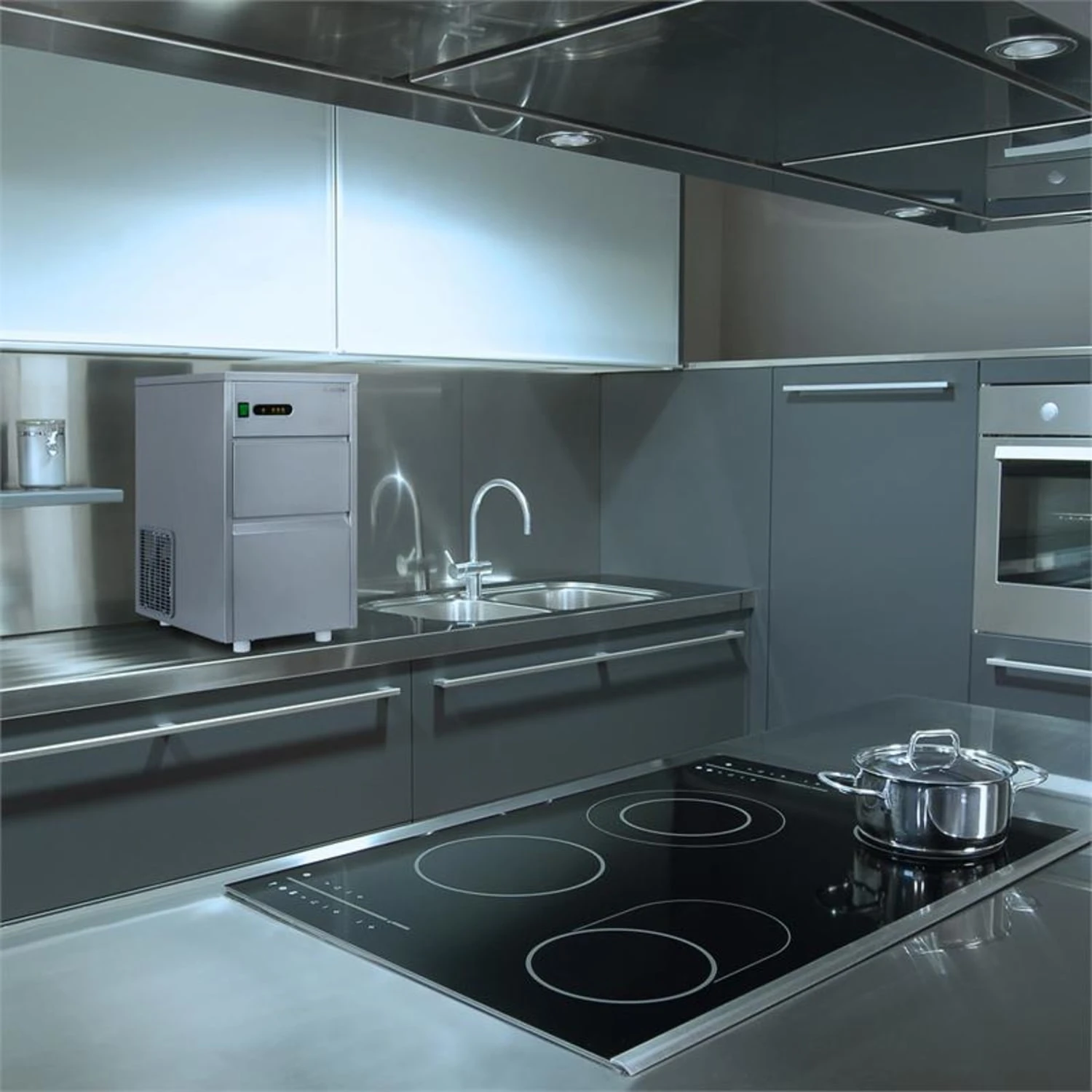 Powericer XL Eiswürfelmaschine Industrie 145W 20 kg/d 3,5 kg Behälter Powericer XL Eiswürfelmaschine Industrie 145W 20 Kg/d 3,5 Kg Behälter -Klarstein Verkaufs 10013323 yy 0002 ambient Klarstein Powericer XL Ice Maker