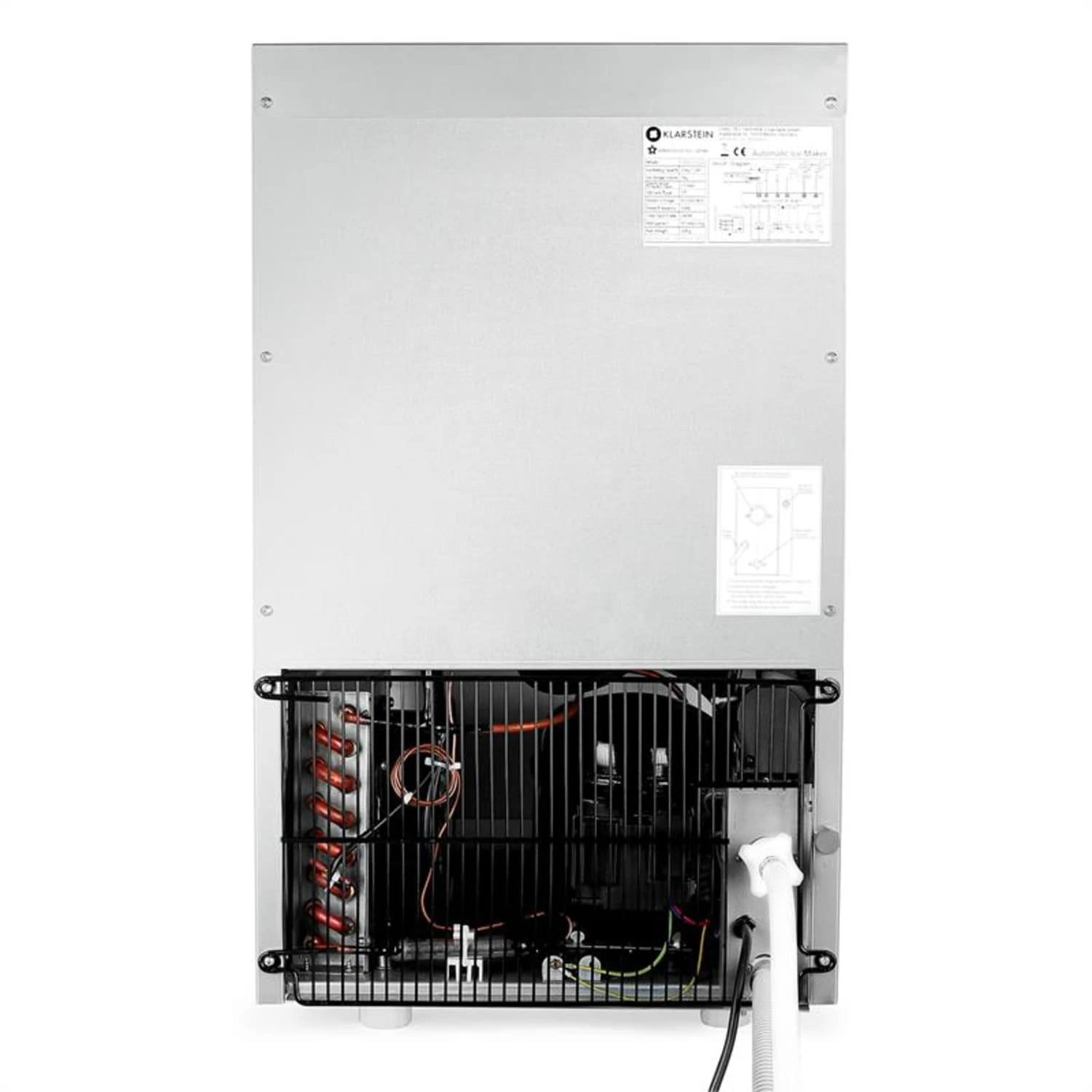 Powericer XXL Eiswürfelmaschine 160W 25 kg/Tag 6 kg Behälter Edelstahl Powericer XXL Eiswürfelmaschine 160W 25 Kg/Tag 6 Kg Behälter Edelstahl -Klarstein Verkaufs 10013324 yy 0004 titel back Klarstein Powericer XXL Ice Maker