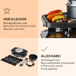 Entrecote 2-in-1 Raclettegrill & Fondue Naturstein 1100W 8 Personen -Klarstein Verkaufs 10022268 de 0005 logo