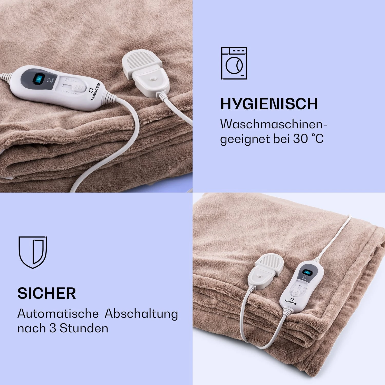 Dr. Watson XL Heizdecke 120 W 3 Stufen 180 x 130 cm Bedienteil Dr. Watson XL Heizdecke 120 W 3 Stufen 180 X 130 Cm Bedienteil -Klarstein Verkaufs 10024006 de 0004 logo