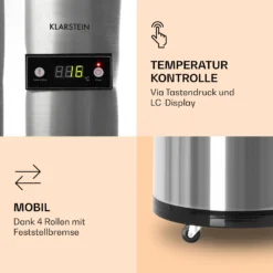Mr. Barbot Bar-Kühlschrank 50 Liter 6-16 °C Bodenrollen Edelstahl -Klarstein Verkaufs 10026371 de 0004 logo
