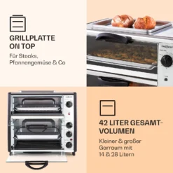 All-You-Can-Eat Doppel-Backofen Grillplatte 42 Liter 2350 Watt 2 All-You-Can-Eat Doppel-Backofen Grillplatte 42 Liter 2350 Watt -Klarstein Verkaufs 10026452 de 0003 logo