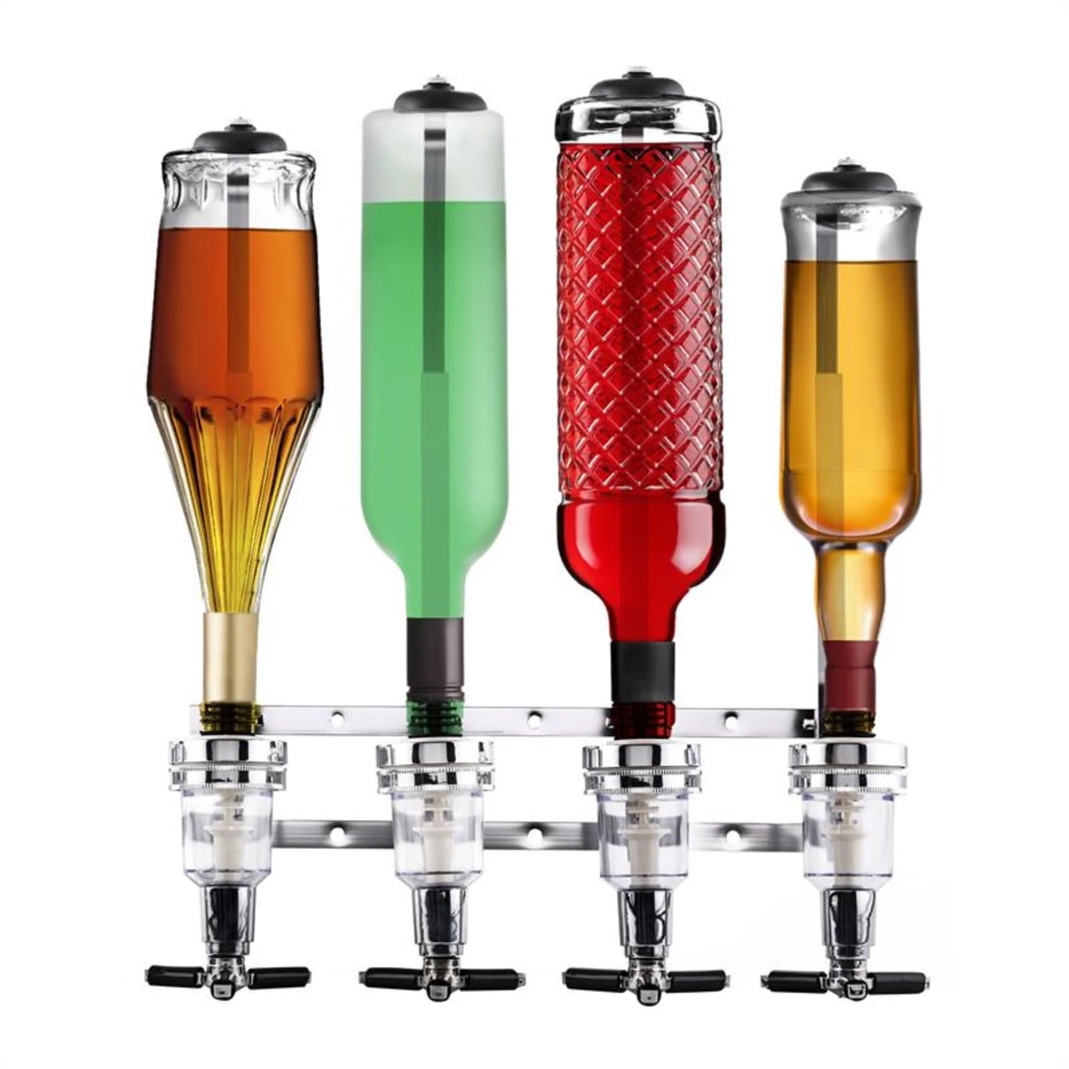 Hazlehov Quartett 4-fach Getränkespender Dosierer Wandmontage Hazlehov Quartett 4-fach Getränkespender Dosierer Wandmontage -Klarstein Verkaufs 10026800 yy 0002 titel oneConcept Hazlehov Quartett Getraenkespender