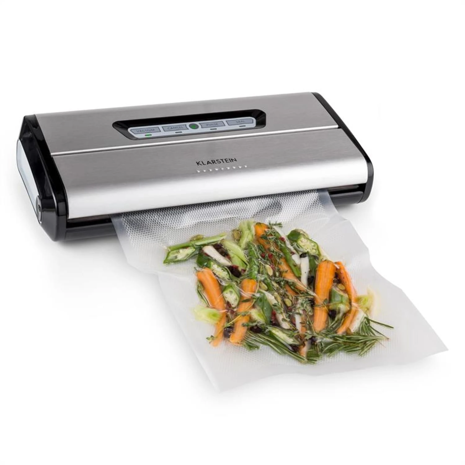 Foodlocker Vakuumierer Edelstahl 0,8 bar 16 l/min Foodlocker Vakuumierer Edelstahl 0,8 Bar 16 L/min -Klarstein Verkaufs 10027056 yy 0002 ambient 01 Klarstein Foodlocker Vakkumierer