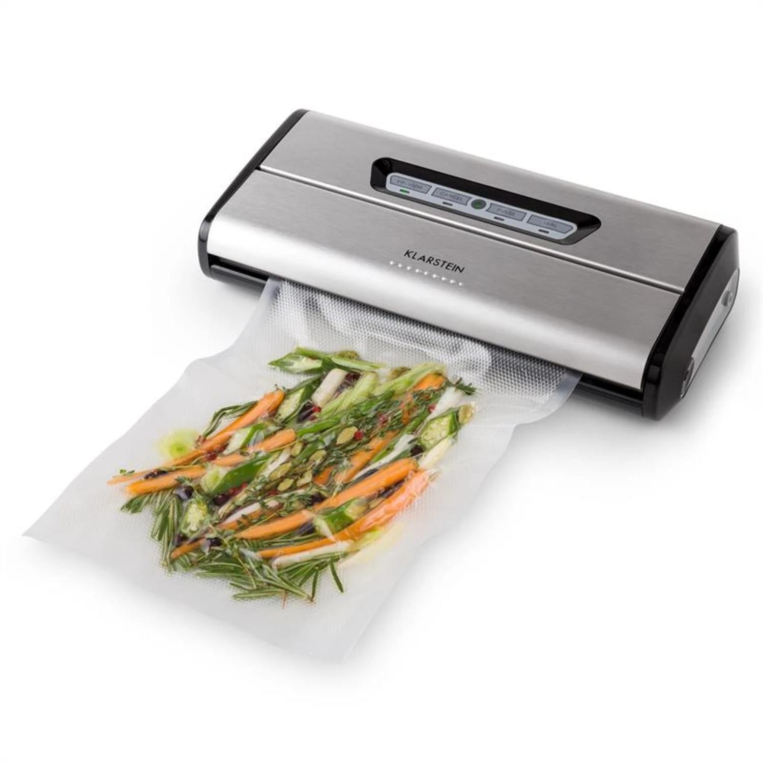 Foodlocker Vakuumierer Edelstahl 0,8 bar 16 l/min Foodlocker Vakuumierer Edelstahl 0,8 Bar 16 L/min -Klarstein Verkaufs 10027056 yy 0010 ambient 02 Klarstein Foodlocker Vakkumierer