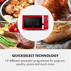 Fine Dinesty 2in1-Mikrowellen-Ofen Retro 23L 1000W 12 Programme Rot 4 Fine Dinesty 2in1-Mikrowellen-Ofen Retro 23L 1000W 12 Programme Rot -Klarstein Verkaufs 10027094 yy 0005 logo Klarstein Fine Dinesty 2in1 Mikrowellen Ofen rot