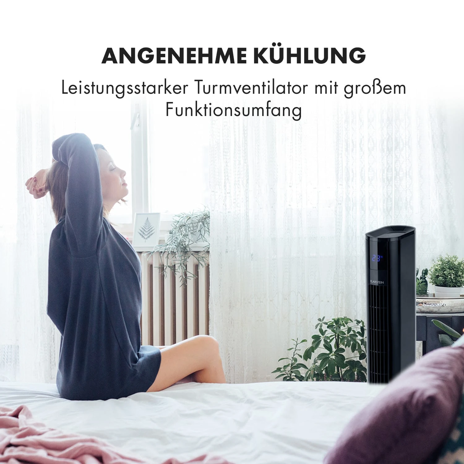 Skyscraper 3G Turmventilator 48W 1.633 m³/h Fernbedienung Skyscraper 3G Turmventilator 48W 1.633 M³/h Fernbedienung -Klarstein Verkaufs 10027942 de 0004 logo