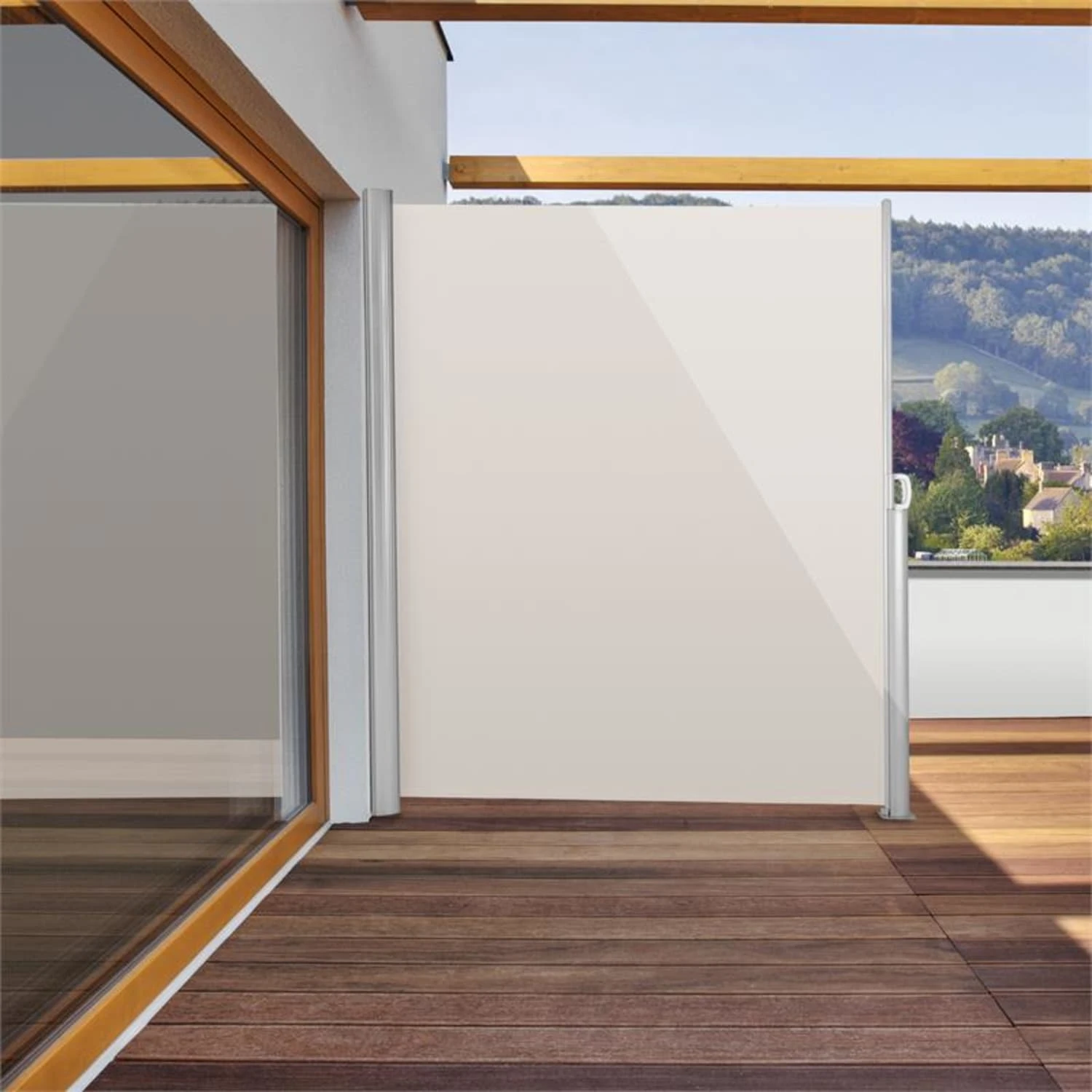 Bari 320 Seitenmarkise Seitenrollo 300x200cm Aluminium creme Bari 320 Seitenmarkise Seitenrollo 300x200cm Aluminium Creme -Klarstein Verkaufs 10028019 yy 0003 ambient Blumfeldt Bari 320 Seitenmarkise