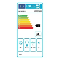 Lumio Primo Retro-Dunstabzugshaube 60cm 490 M³/h LED-Leuchten -Klarstein Verkaufs 10028133 energy label