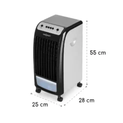 Carribean Blue 3-in-1 Luftkühler Ventilator Luftbefeuchter 402 M3/h | 70 Watt | 4 Liter | 3 Geschwindigkeiten | Oszillation | Mobil -Klarstein Verkaufs 10028180 yy 0007 dimensions