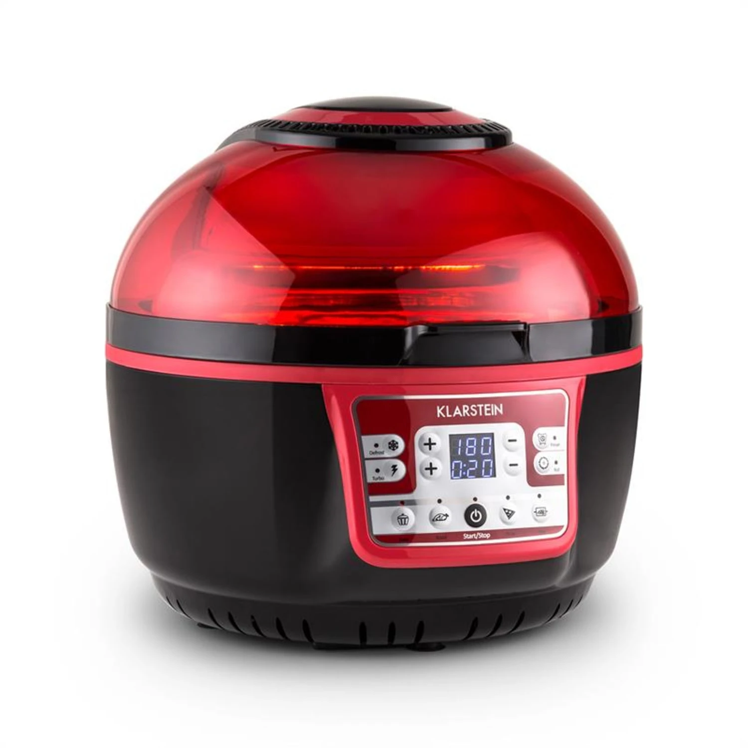 VitAir Turbo Heißluftfritteuse rot-schwarz 1400W Grillen Backen 9l VitAir Turbo Heißluftfritteuse Rot-schwarz 1400W Grillen Backen 9l -Klarstein Verkaufs 10028289 yy 0001 titel Klarstein VitAir Heissluftfritteuse