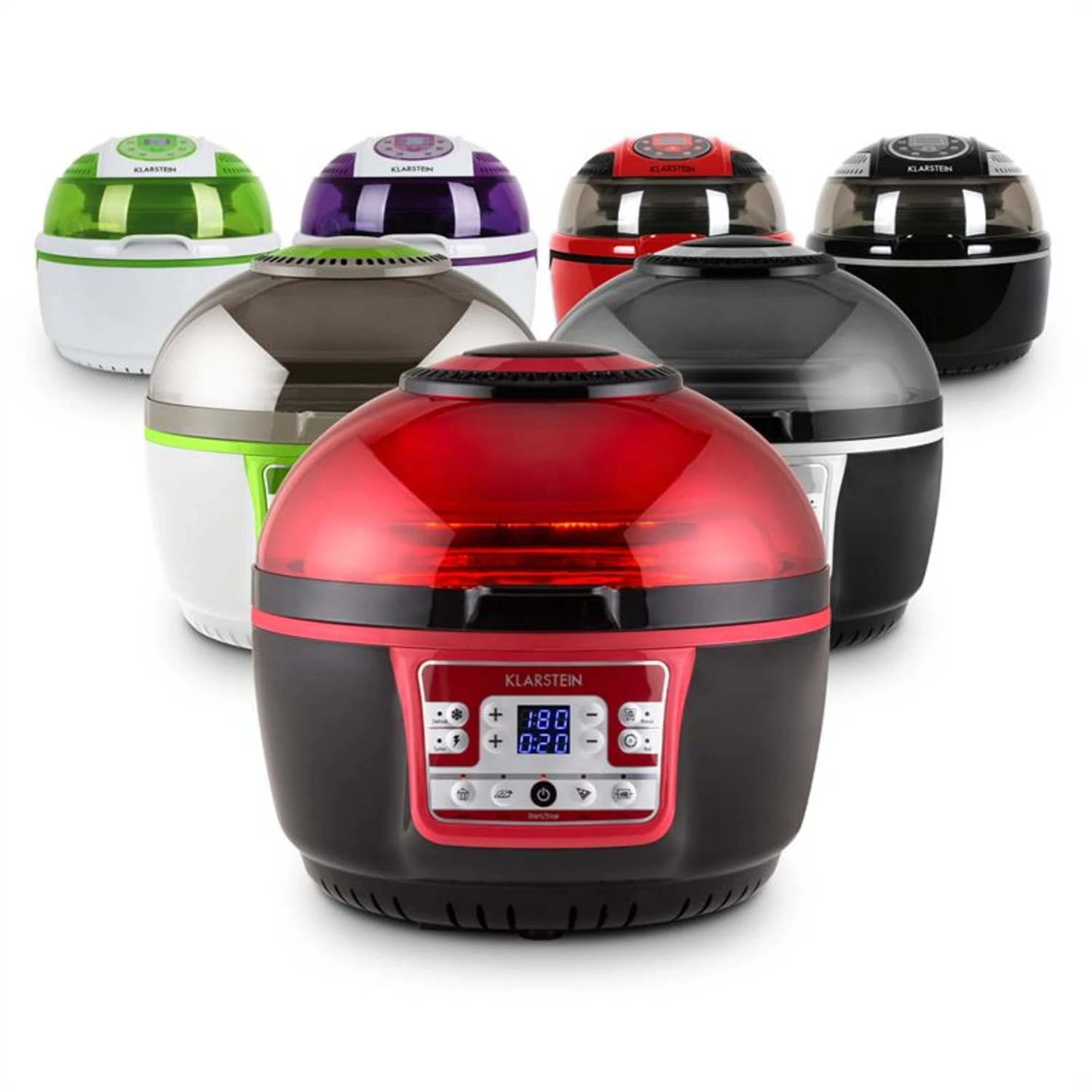 VitAir Turbo Heißluftfritteuse rot-schwarz 1400W Grillen Backen 9l VitAir Turbo Heißluftfritteuse Rot-schwarz 1400W Grillen Backen 9l -Klarstein Verkaufs 10028289 yy 0011 variant