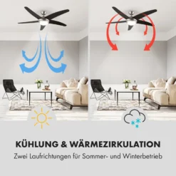 Bolero 2-in-1-Deckenventilator Leuchte 55W 10212 M³/h Fernbedienung -Klarstein Verkaufs 10028292 de 0004 logo