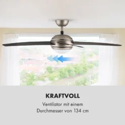 Bolero 2-in-1-Deckenventilator Leuchte 55W 10212 M³/h Fernbedienung -Klarstein Verkaufs 10028292 de 0005 logo