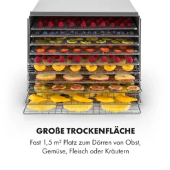 Fruit Jerky Steel 10 Dörrautomat 10 Etagen 1000 W Fläche: 1,5 M² Timer -Klarstein Verkaufs 10028437 de 0006 logo