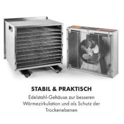 Fruit Jerky Steel 10 Dörrautomat 10 Etagen 1000 W Fläche: 1,5 M² Timer -Klarstein Verkaufs 10028437 de 0007 logo