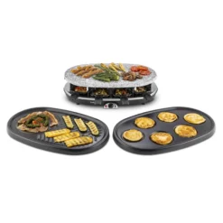 All-U-Can-Grill Raclette 4-in-1 Pancake Crêpes Steinplatte 8 Personen -Klarstein Verkaufs 10028450 yy 0004 titel Klarstein All U Can Grill Raclettegrill 4in1
