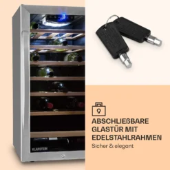 Vinamour 26 Uno Weinkühlschrank 26 Flaschen 88 Liter Edelstahl LED 3 Vinamour 26 Uno Weinkühlschrank 26 Flaschen 88 Liter Edelstahl LED -Klarstein Verkaufs 10028491 de 0004 logo