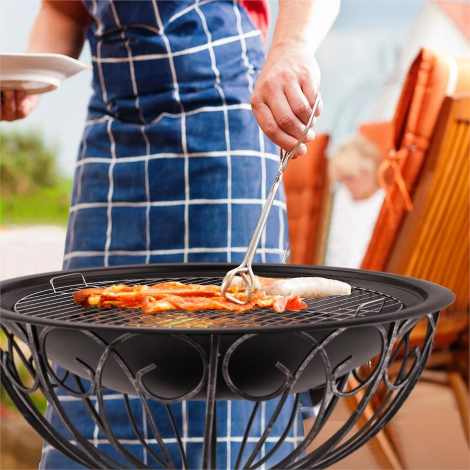 Tulip Feuerschale Ø75cmGrill Feuerstelle Funkenschutz Stahl brüniert Tulip Feuerschale Ø75cmGrill Feuerstelle Funkenschutz Stahl Brüniert -Klarstein Verkaufs 10028582 yy 0009 ambient 09 Blumfeldt Tulip Feuerschale 75cm Grill