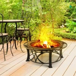 Ronda Feuerschale Ø95cm Grill Feuerstelle Funkenschutz Stahl Brüniert -Klarstein Verkaufs 10028583 yy 0008 ambient 08 Blumfeldt Ronda Feuerschale 95cm Grill