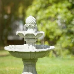 Vogelsbrunn Springbrunnen 60x90cm 3W Solar Akku Beton-Optik -Klarstein Verkaufs 10029039 yy 0004 ambient Blumfeldt Vogelsbrunn Zierbrunnen Solar reedit v2