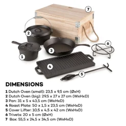 Hotrod Masterplan Dutch Oven Set 7-teilig BBQ Topfset Gusseisen -Klarstein Verkaufs 10029164 yy 0008 logo