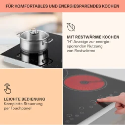 Virtuosa Keramikkochfeld Einbauherd 6500W 59x52cm 4 Zonen Glaskeramik -Klarstein Verkaufs 10029239 de 0004 usp
