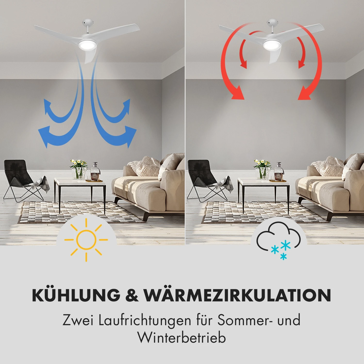 Figo 2-in-1-Deckenventilator Lampe Ø132cm 10.039m³/h Fernbedienung Figo 2-in-1-Deckenventilator Lampe Ø132cm 10.039m³/h Fernbedienung -Klarstein Verkaufs 10029345 de 0004 logo