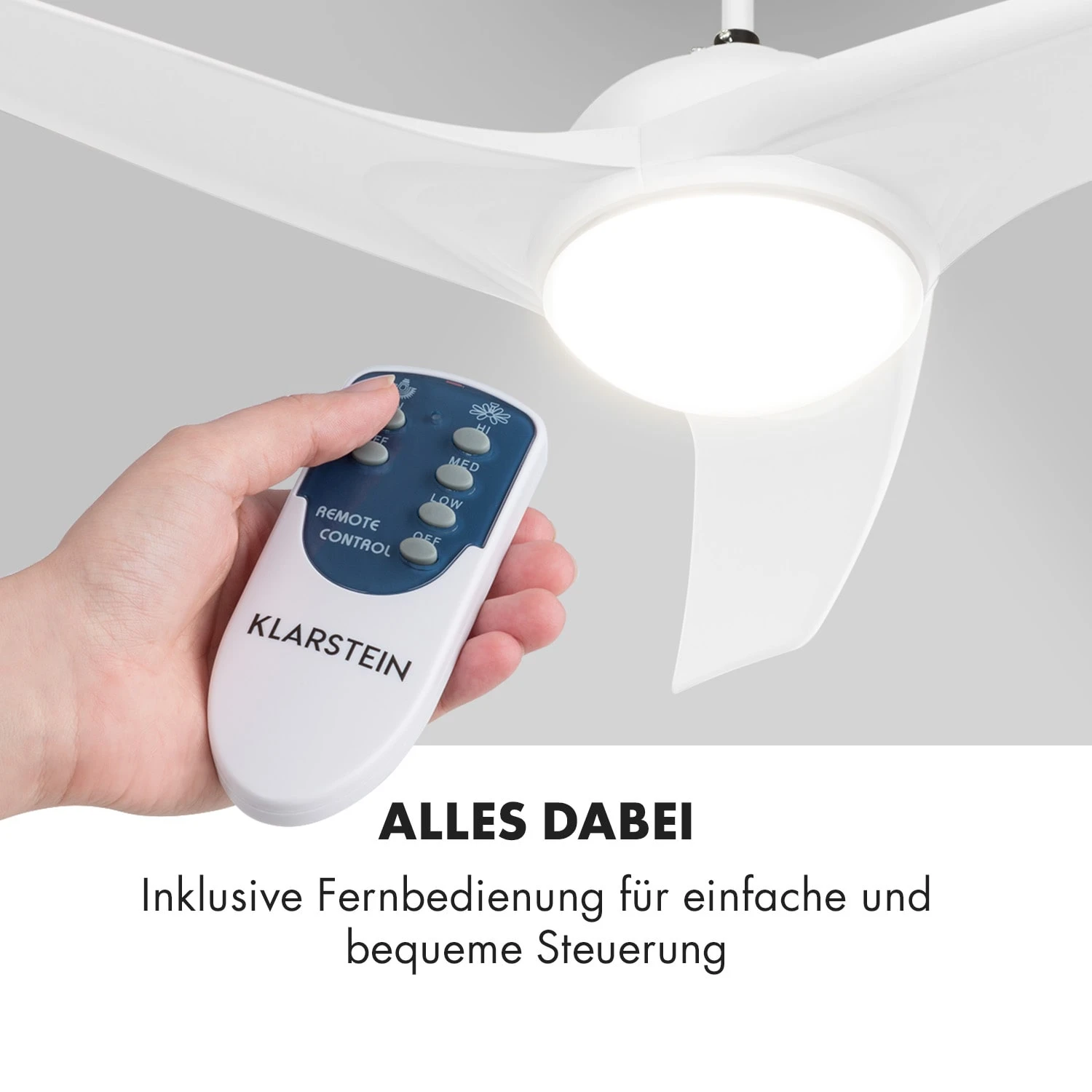 Figo 2-in-1-Deckenventilator Lampe Ø132cm 10.039m³/h Fernbedienung Figo 2-in-1-Deckenventilator Lampe Ø132cm 10.039m³/h Fernbedienung -Klarstein Verkaufs 10029345 de 0006 logo
