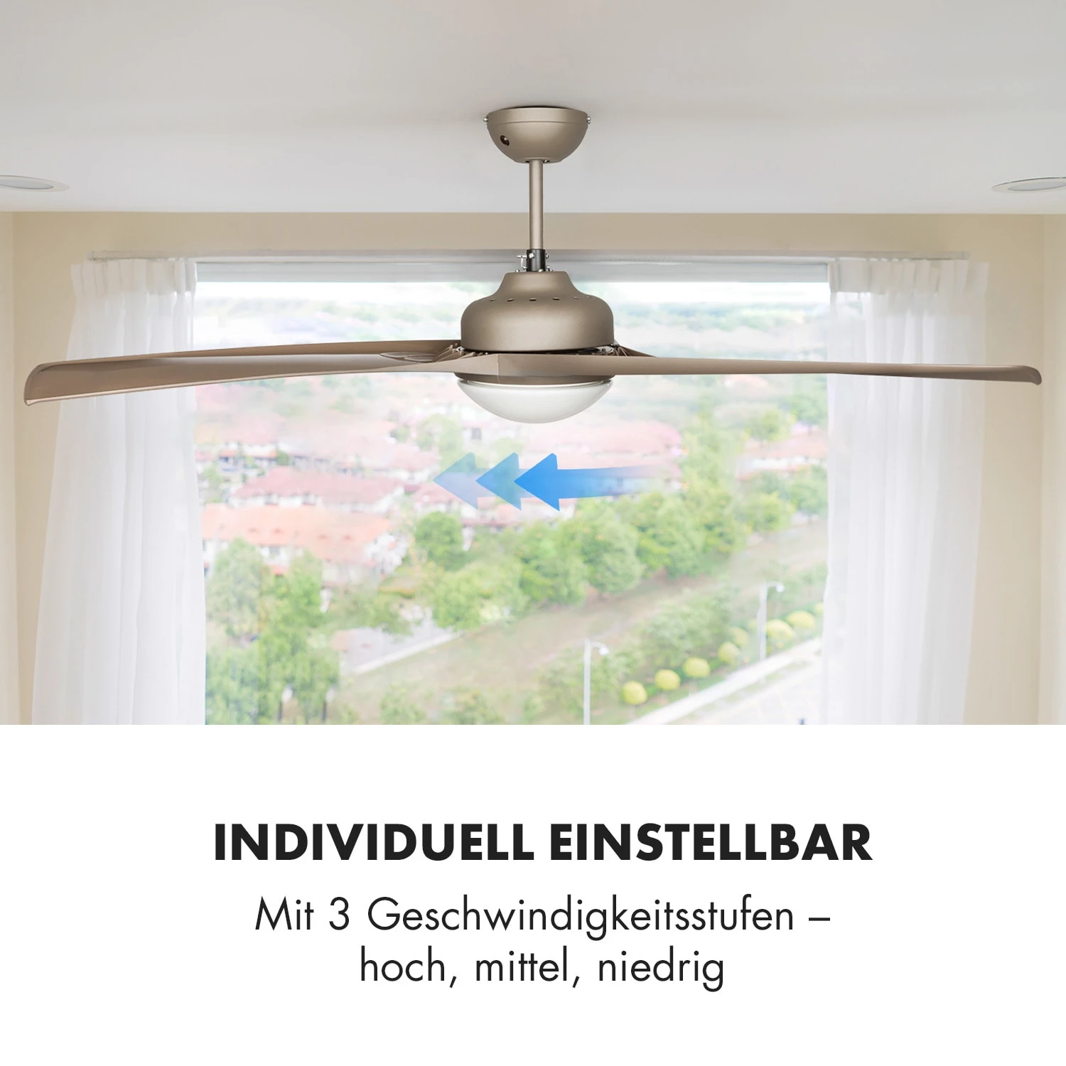 Figo 2-in-1-Deckenventilator Lampe Ø132cm 10039m³/h 51dB Fernbedienung Figo 2-in-1-Deckenventilator Lampe Ø132cm 10039m³/h 51dB Fernbedienung -Klarstein Verkaufs 10029346 de 0005 logo