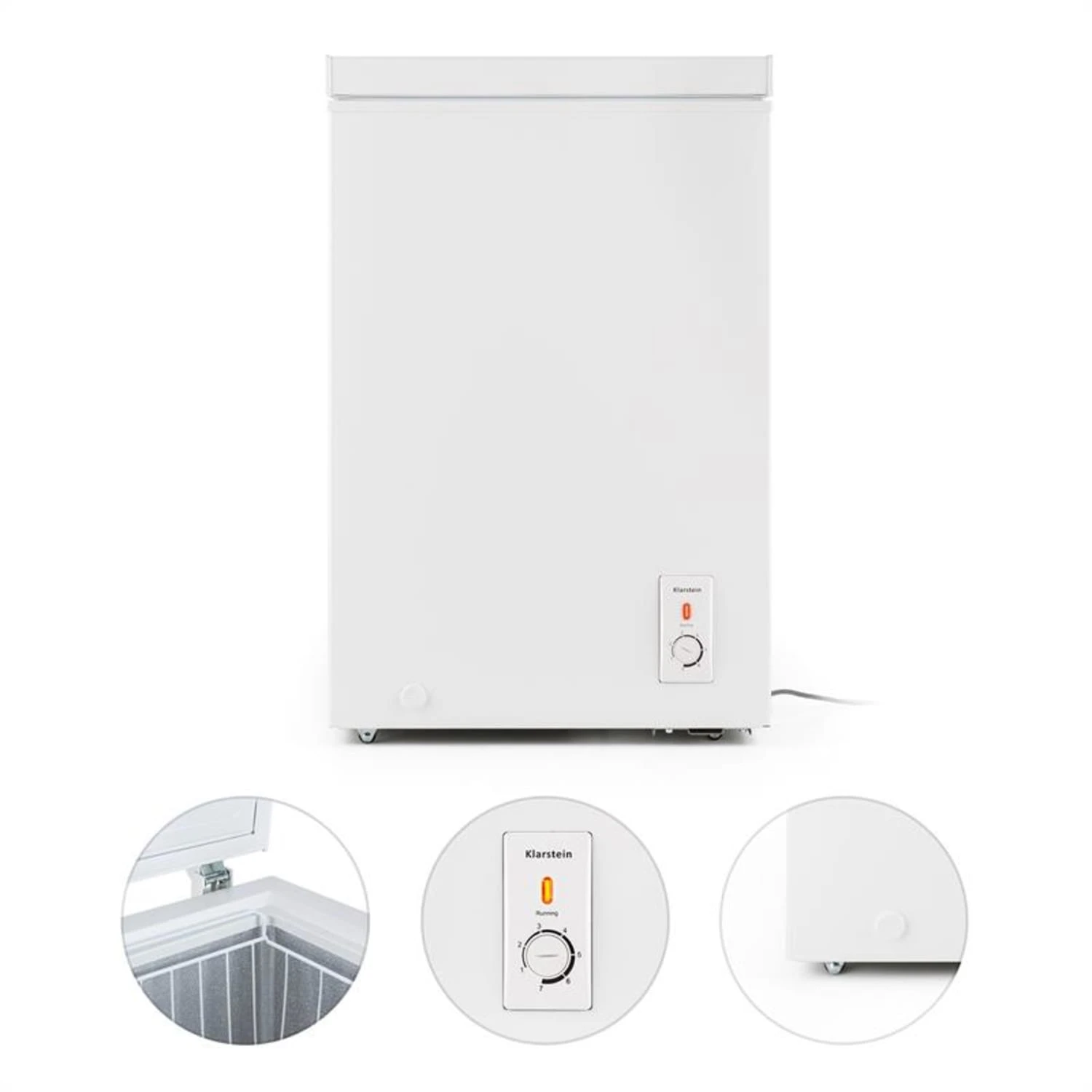 Iceblokk 100 Gefriertruhe 98 L EEK E 40 dB 4-Sterne -15 bis -26 °C Iceblokk 100 Gefriertruhe 98 L EEK E 40 DB 4-Sterne -15 Bis -26 °C -Klarstein Verkaufs 10029353 yy 0003 logo Klarstein Iceblokk Gefriertruhe