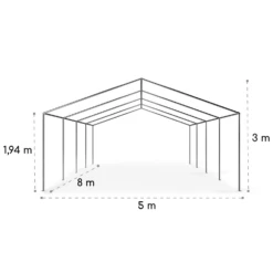Sommerfest 5x8m 500 G/m² Partyzelt Festzelt PVC Wasserdicht Verzinkt -Klarstein Verkaufs 10029439 yy 0010 logo