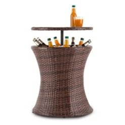 Beerboy Gartentisch Getränkekühler Ø50cm Polyrattan Bicolor Braun -Klarstein Verkaufs 10029628 yy 0005 front Blumfeldt Beerboy Gartentisch Polyrattan Kuehler