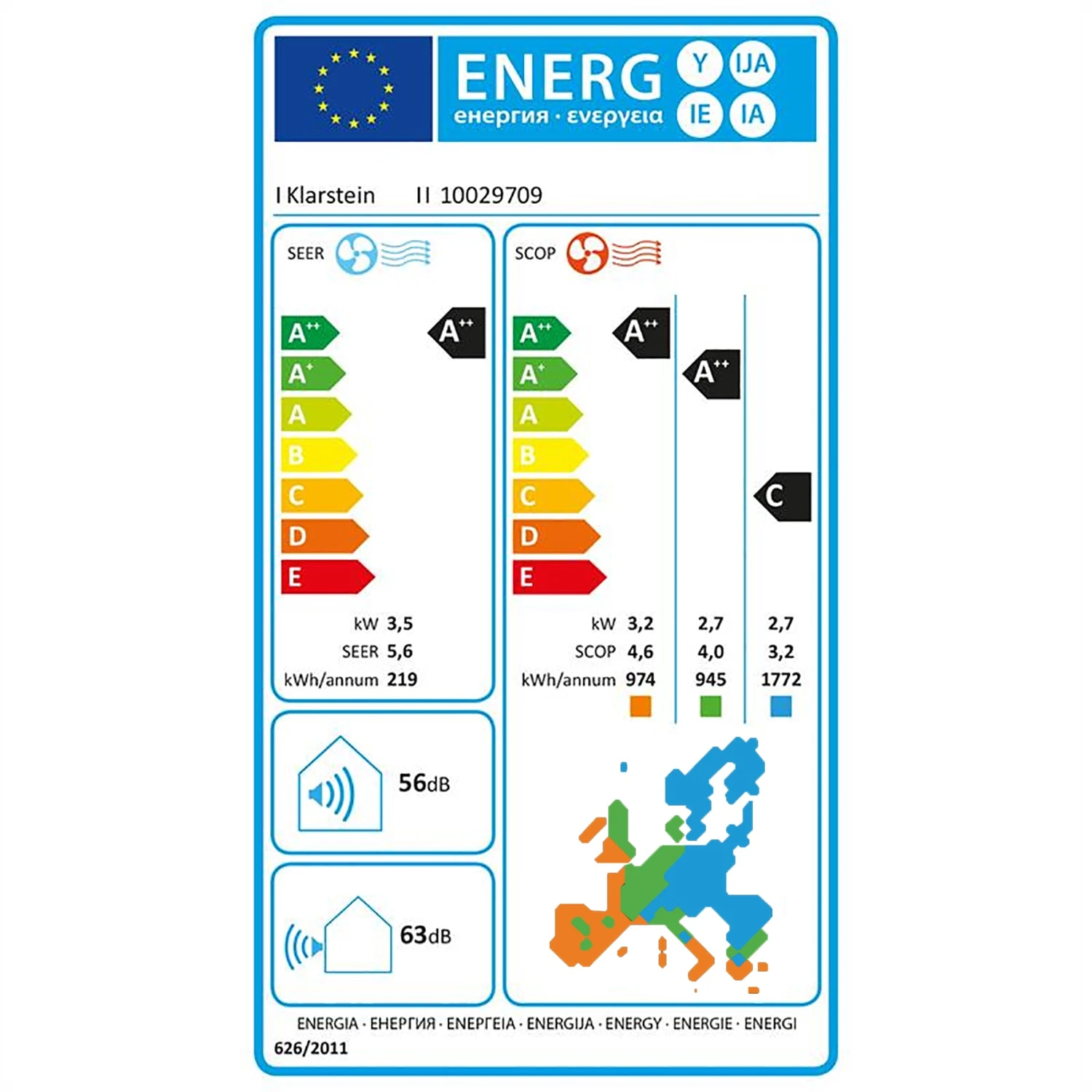 Windwaker B 12 Inverter Split Klimaanlage 12000 BTU A+ Fernbedienung Windwaker B 12 Inverter Split Klimaanlage 12000 BTU A+ Fernbedienung -Klarstein Verkaufs 10029709 energy label