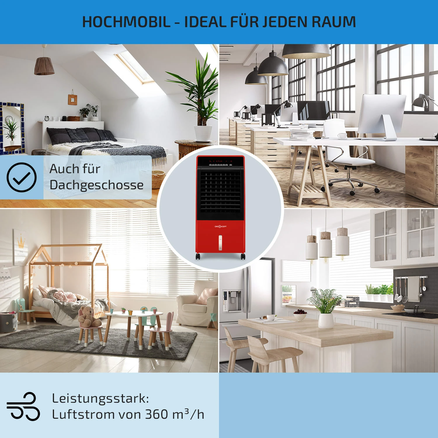 CTR-1 4-in-1 Luftkühler 360 m³/h 65 W 8 Ltr Fernbedienung mobil CTR-1 4-in-1 Luftkühler 360 M³/h 65 W 8 Ltr Fernbedienung Mobil -Klarstein Verkaufs 10029735 de 0005 usp