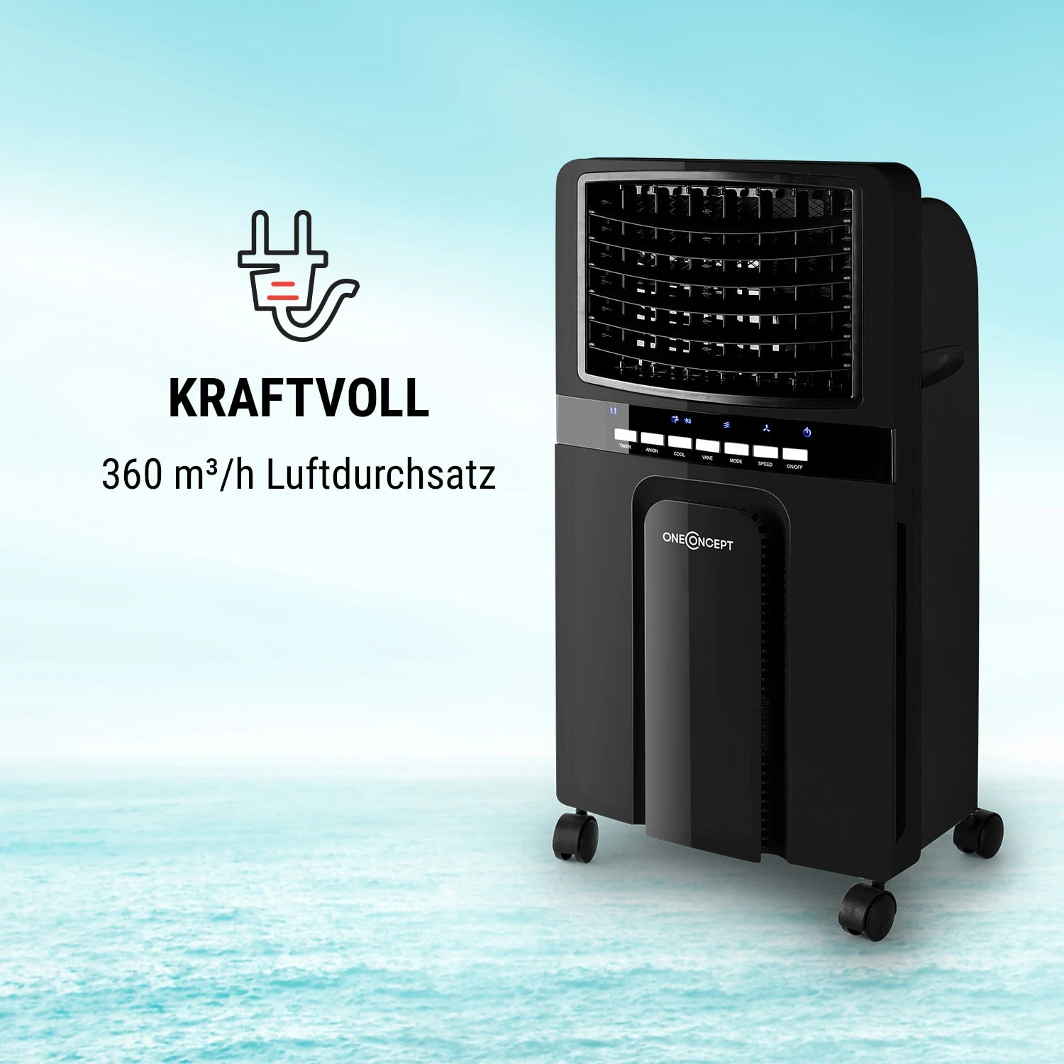 Baltic Black 3-in-1 Luftkühler 360 m³/h 65 W 6 Ltr Fernbedienung mobil Baltic Black 3-in-1 Luftkühler 360 M³/h 65 W 6 Ltr Fernbedienung Mobil -Klarstein Verkaufs 10029738 de 0003 logo