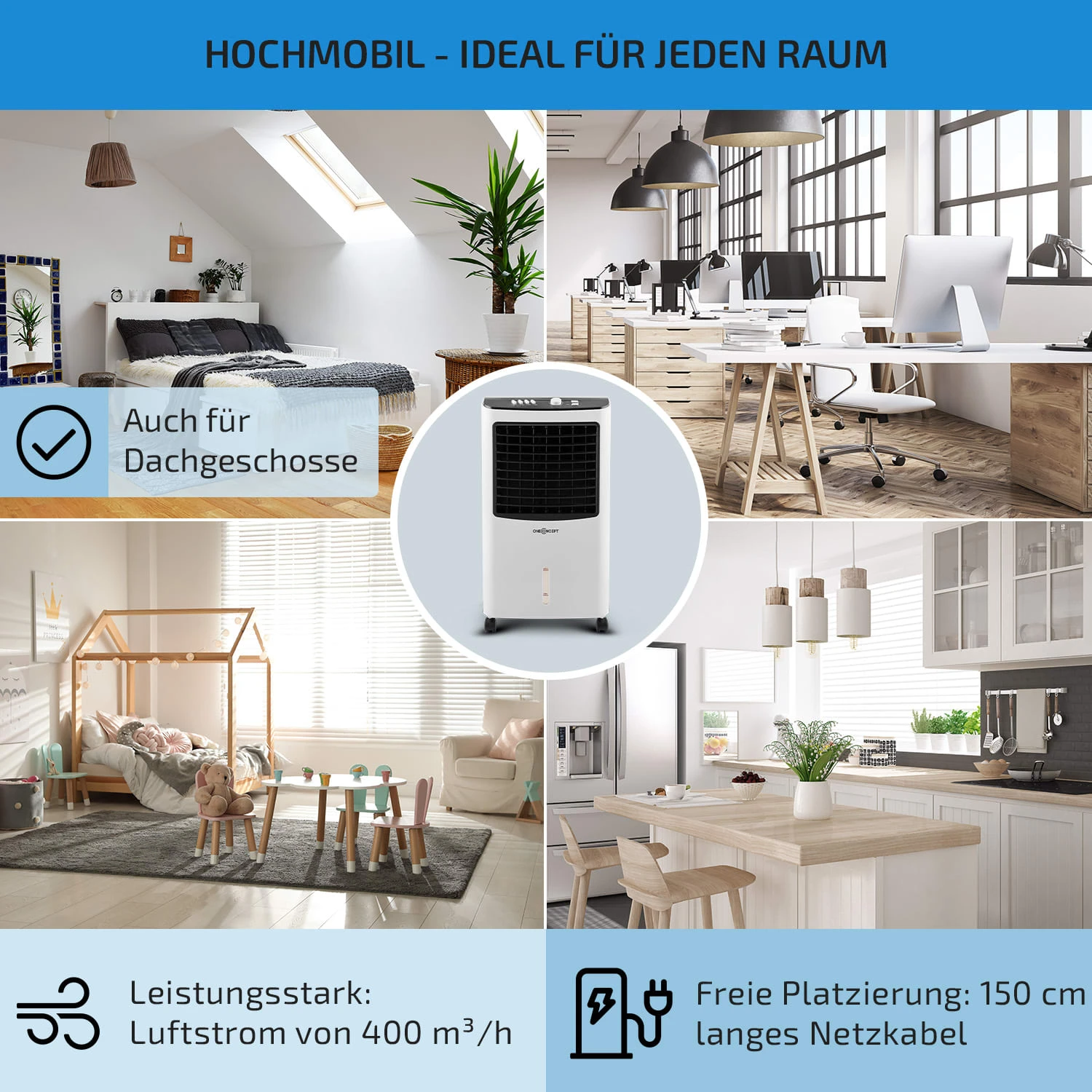 MCH-2 v2 3-in-1 Luftkühler 360 m³/h 65 Watt 7 Ltr Fernbedienung mobil MCH-2 V2 3-in-1 Luftkühler 360 M³/h 65 Watt 7 Ltr Fernbedienung Mobil -Klarstein Verkaufs 10029741 de 0005 usp