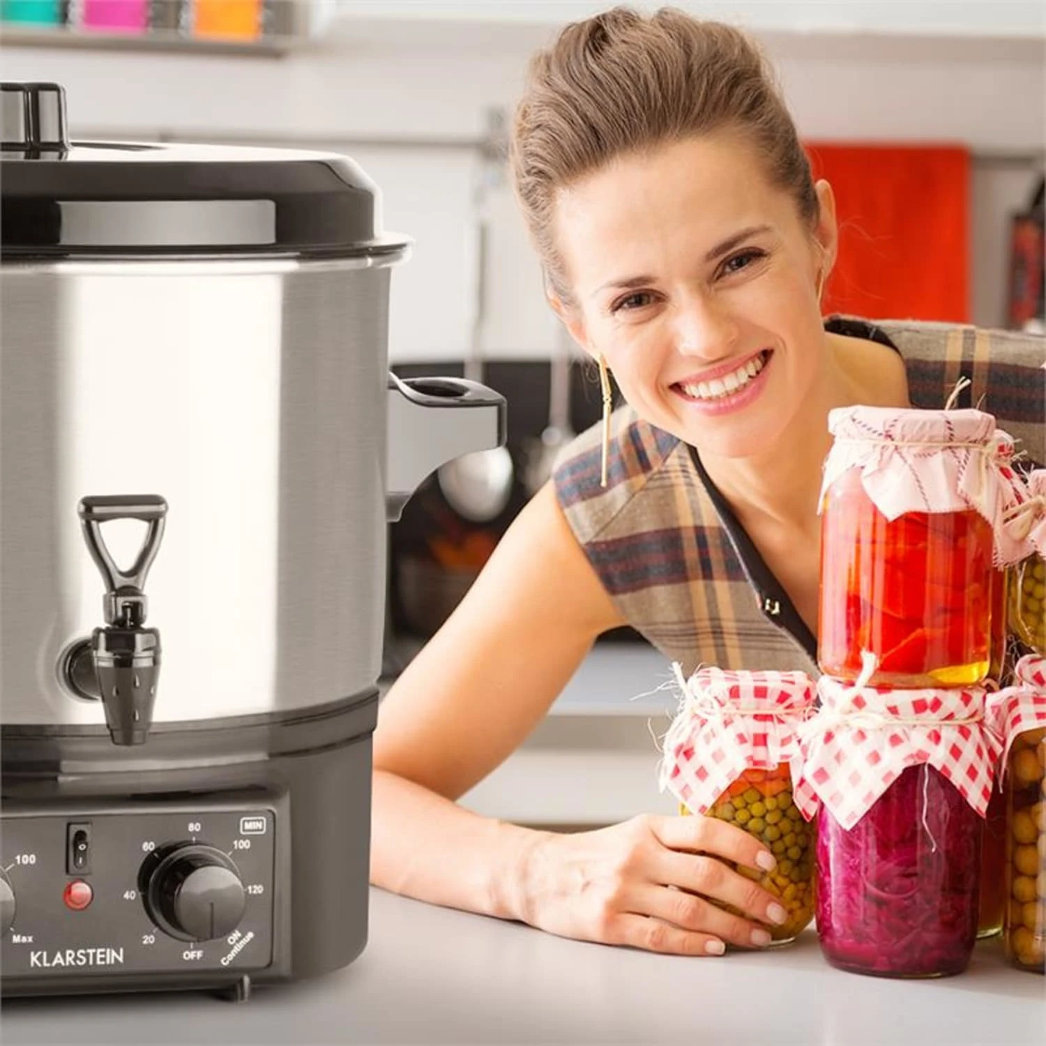 Biggie Small Einkochvollautomat Einkochtopf 16 Liter 2000 W Edelstahl Biggie Small Einkochvollautomat Einkochtopf 16 Liter 2000 W Edelstahl -Klarstein Verkaufs 10029824 yy 0006 ambient Klarstein Einkauchautomat