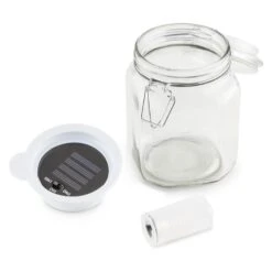 Wetterfrosch LED-Stimmungslicht Gelb/blau Einweckglas Solar Akku -Klarstein Verkaufs 10030097 yy 0003 detail oneConcept Wetterfrosch Solarlicht LED Glas