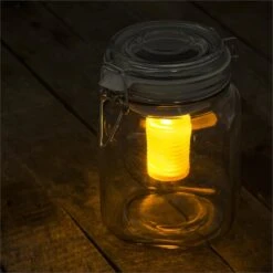Wetterfrosch LED-Stimmungslicht Gelb/blau Einweckglas Solar Akku -Klarstein Verkaufs 10030097 yy 0005 ambient oneConcept Wetterfrosch Solarlicht LED Glas