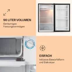Alleinversorger Kühlschrank 91 Liter 2 Ebenen Thermostat Eisfach -Klarstein Verkaufs 10030523 de 0003 logo