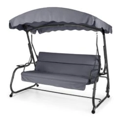 High Society Hollywoodschaukel Gartenschaukel 220 Cm Grau -Klarstein Verkaufs 10030611 yy 0008 front Blumfeldt High Society Hollywoodschaukel dunkelblau