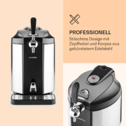 Skal Bierzapfanlage Bierkühler 5l Fässer CO2 Edelstahl -Klarstein Verkaufs 10030663 de 0003 logo