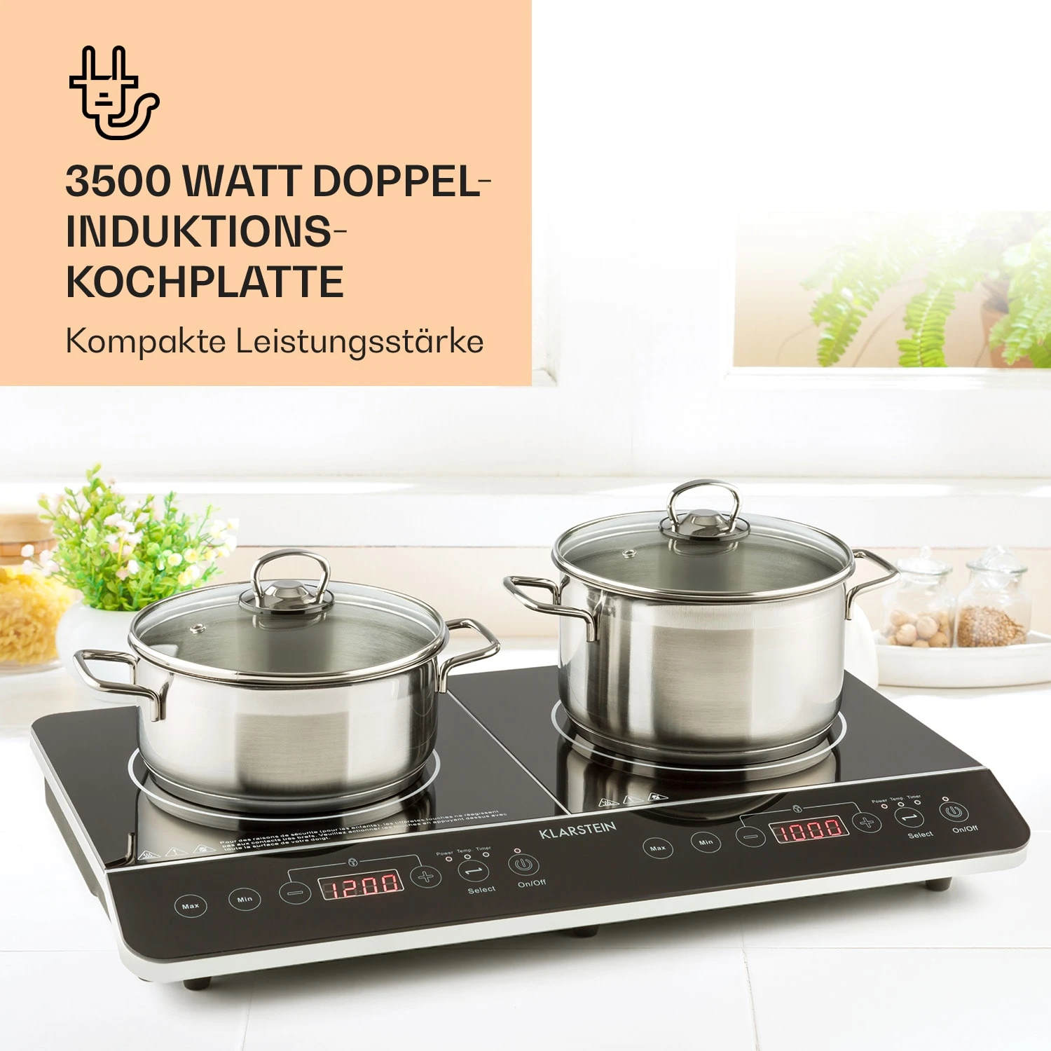 VariCook Slim Doppel-Induktionskochplatte 3500 W Timer 240° C Touch VariCook Slim Doppel-Induktionskochplatte 3500 W Timer 240° C Touch -Klarstein Verkaufs 10030684 de 0003 logo