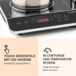 VariCook Slim Doppel-Induktionskochplatte 3500 W Timer 240° C Touch 3 VariCook Slim Doppel-Induktionskochplatte 3500 W Timer 240° C Touch -Klarstein Verkaufs 10030684 de 0004 logo