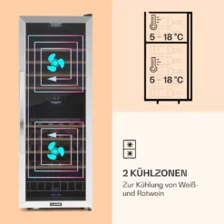 Vinamour 54 Duo Weinkühlschrank 2 Zonen 148 Ltr 54 Fl Touch-Display -Klarstein Verkaufs 10030714 de 0003 logo