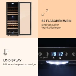 Vinamour 54 Duo Weinkühlschrank 2 Zonen 148 Ltr 54 Fl Touch-Display -Klarstein Verkaufs 10030714 de 0004 logo