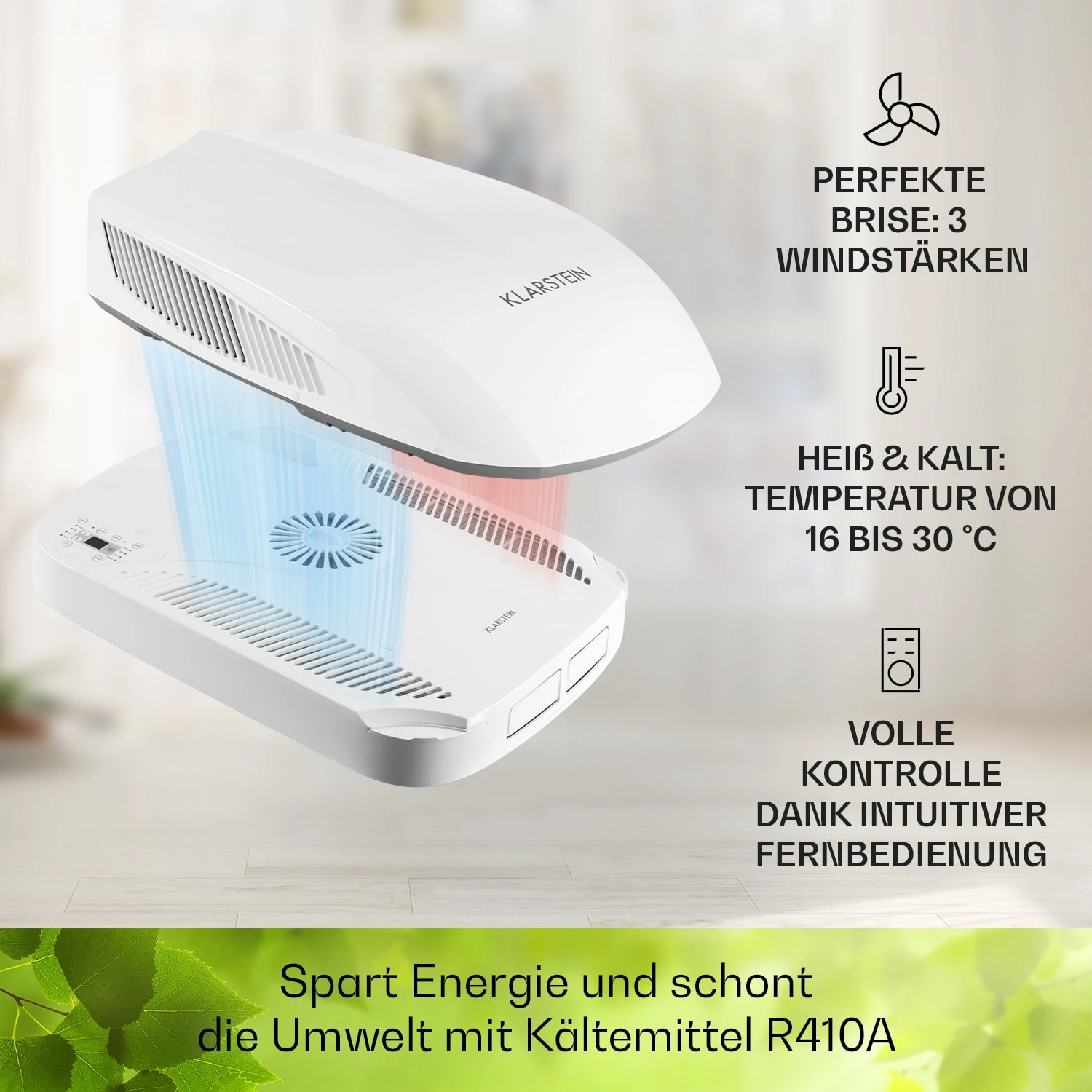Klimamobil Wohnwagen-Klimaanlage RV-Air-Conditioner Heizung 16-30 °C Klimamobil Wohnwagen-Klimaanlage RV-Air-Conditioner Heizung 16-30 °C -Klarstein Verkaufs 10031436 de 0002 usp